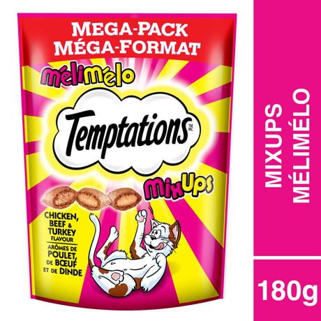 Temptations Chicken, Beef & Turkey Flavour Soft & Crunchy Mix-Ups Adult Cat Treats, 180g