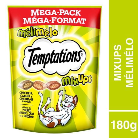 Temptations Chicken, Catnip & Cheddar Flavour Soft & Crunchy Mix-Ups Adult Cat Treats, 180g