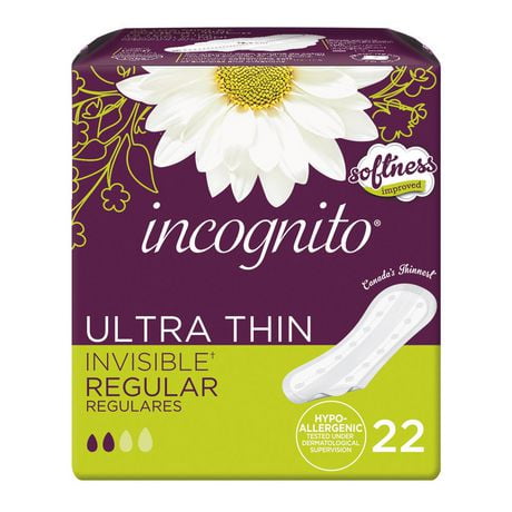 Incognito® Ultra Thin Invisible™ Regular pads 22's | Walmart Canada