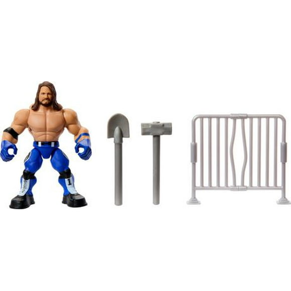 WWE Knuckle Crunchers AJ Styles Action Figure & Accessories, Bone-Crunching Movement, 3.25-inch