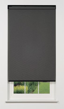 Linen Avenue Cordless Solar Screen Roller Shade - 1% Charcoal | Walmart ...