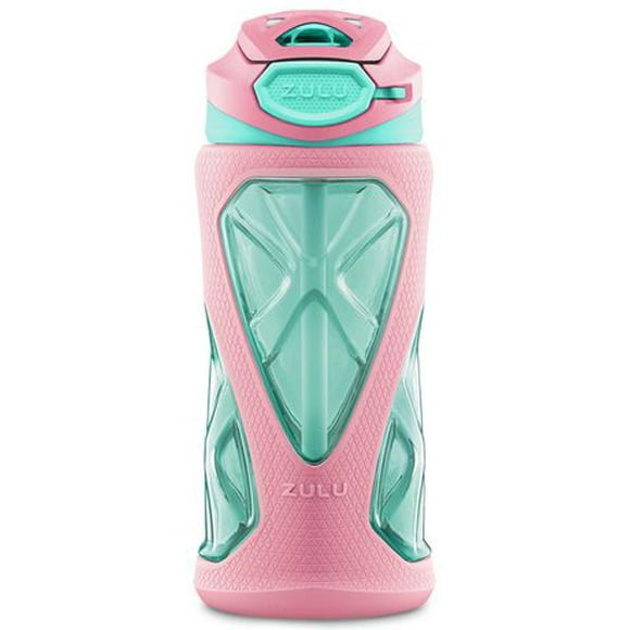 ZULU Torque Bouteille d'eau pour enfants en plastique Tritan™ de 16 oz, Bleu-Orange Bouteille d'eau en plastique