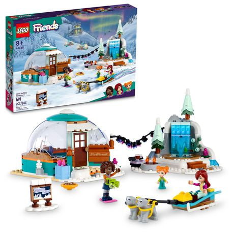 LEGO Friends Igloo Holiday Adventure 41760 Building Toy Set for Ages 8+, With 3 Dolls, 2 Dog Characters, A Winter Themed Gift for Kids 8-10 Who Love Snowy Adventures, Dog Sledding and Pretend Play, Includes 491 Pieces, Ages 8+