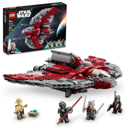 LEGO Star Wars Ahsoka Tano’s T-6 Jedi Shuttle, Star Wars Themed Toys, May the 4th Toys for Ahsoka Fans, Ahsoka TV Series Building Playset, Featuring a Buildable Starship and 4 Star Wars Figures, 75362, Includes 601 Pieces, Ages 9+