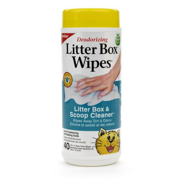 Litter Box Wipes - 40 unités Les lingettes pour litière Litter Box Wipes sont la solution pratique et rapide pour nettoyer et désodoriser la litière ou les écopes.