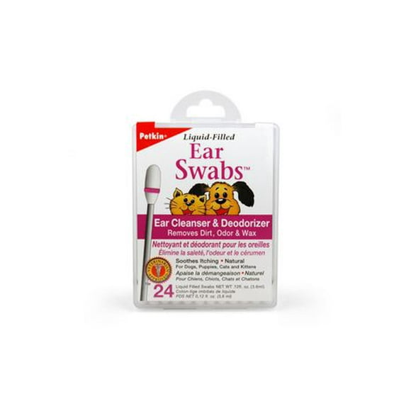 Pet Ear Swabs - 24 unités Gardez les oreilles de votre animal de compagnie propres et saines en un clin d’œil.