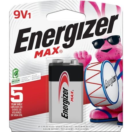 Energizer MAX 9V Batteries (1 Pack), 9 Volt Alkaline Batteries, Pack of 1 battery