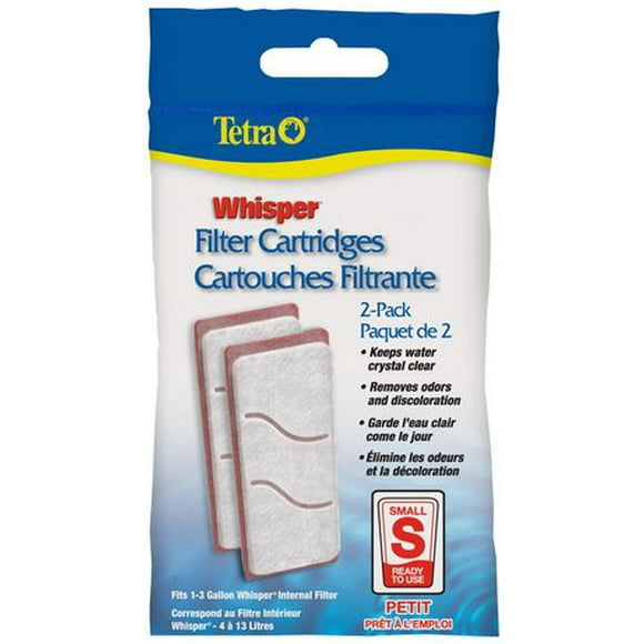 Tetra Whisper Filter Cartridge Small 2 Pack, Fits 1-3 gal. Whisper filters