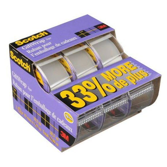 Scotch® GiftWrap Tape 311X-OS, 3 Rolls Per Pack