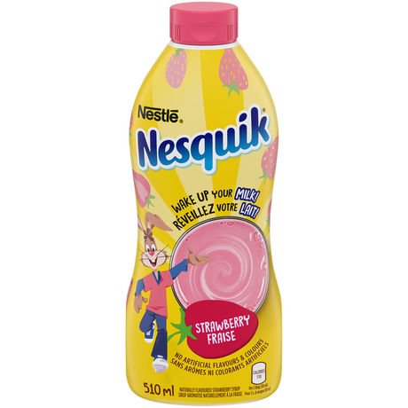 nesquik strawberry syrup nestl enriched iron sugar less ca walmart flavoured reviews