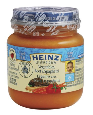 Aliments Pour Bebes Etape 2 De Heinz Puree De Spaghetti Legumes Et Boeuf De Heinz Walmart Canada