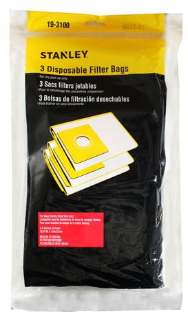 Sacs-filtres à poussière pour aspirateur Stanley 4 à 5 gallons