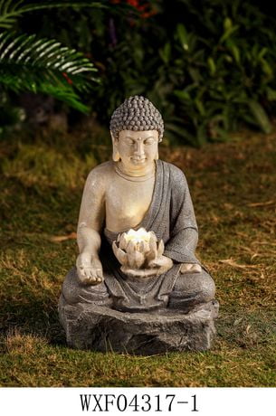 Hometrends Buddha Fountain With Solar Led Light Canada Hometrends Buddha Fountain With Solar, Hometrends Garden Fountain With Led Lights