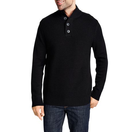 George Men's Buttoned High Collar Sweater | Walmart Canada