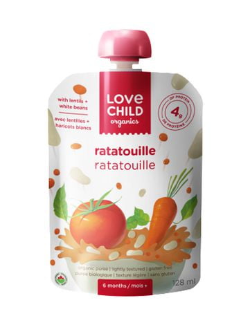 Puree De Legumes Proteinees De Love Child Organics Pour Bebe Ratatouille Avec Lentilles Et Haricots Blancs Walmart Canada