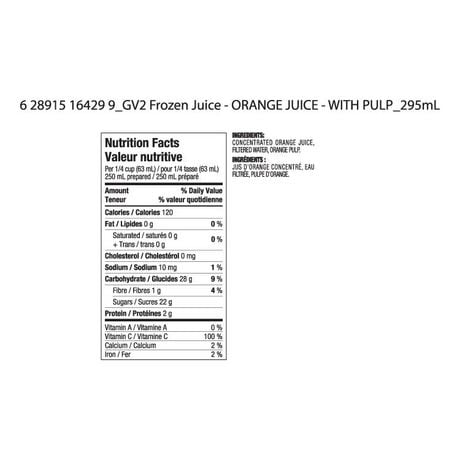 Great Value Frozen Concentrated Orange Juice with Pulp | Walmart.ca