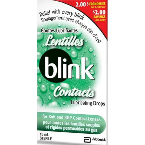 Gouttes lubrifiantes Blink pour lentilles souples 10 ml