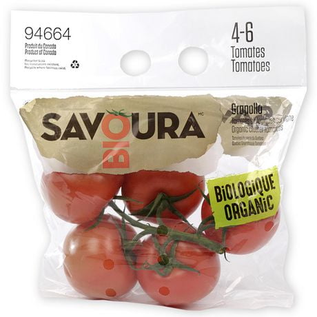Tomates biologiques sur vigne Savoura, 4 à 6 tomates, 0,42 - 0,51 kg