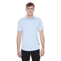 Dark Black Men's Short Sleeve Button-Down Shirt, Sizes S-XXL