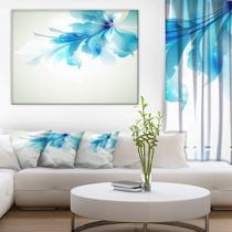 Design Art Tender Blue Abstract Flowers Canvas Print