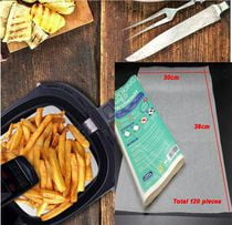 Sunwealth Eco-Friendly Air Fryer/Steamer Parchment Paper (120 pièces en 4 paquets)