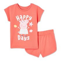 Peppa Pig Toddler Girls' Short 2-Piece Set, Sizes 2T-5T