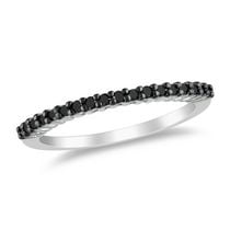 Asteria 0.20 Carat T.W. Black Diamond 10 K White Gold Anniversary Ring