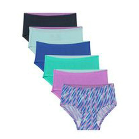 Fruit of the Loom Girls' Breathable Assorted Micro-Mesh Brief Underwear, 6-Pack