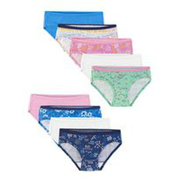 Fruit of the Loom Girls 100% Ringspun Cotton Hipster Underwear, 9-Pack