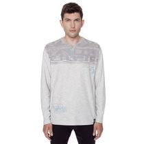 Dark Black Henley graphique à manches longues pour hommes