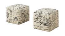 Monarch Leather Cube Ottoman in Charcoal Gray (Set of 2)
