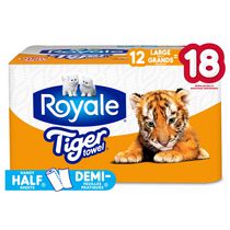 Essuie-tout Tiger Towel de Royale, 12 grands roul.=18 roul. ordinaires