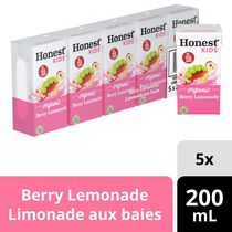 Honest Kids Petits fruits et limonade, emballage de 5 boîtes de 200 mL