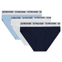 U.S. Polo Assn. Women's Cotton 3-Pack Hi-Cut Panties