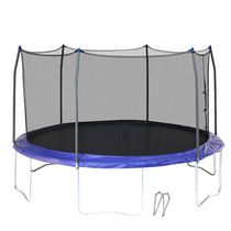 Skywalker Trampolines 14ft Round Trampoline with Enclosure and Wind Stakes – Bright Blue