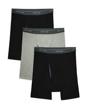 Fruit of the Loom Men's CoolZone Fly Black and Gray Boxer Briefs, 2XL, 3-pack