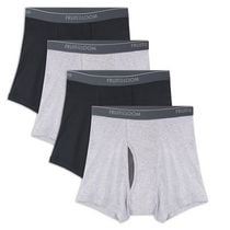 Fruit of the Loom Men's CoolZone Fly Black and Gray Trunk Briefs, 4-Pack, Sizes S to XL