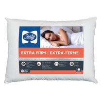 Lot de 2 Oreillers de Lit Sealy Support Extra Ferme pour Dormeur sur le Dos, Housse en Coton, Lavable en Machine