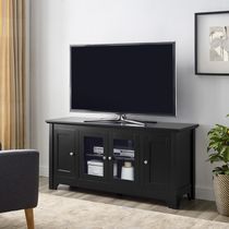 Manor Park Console de téléviseur en bois noir 52 po (132,10 cm) - Plusieurs couleurs possible
