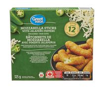 Great Value Frozen Mozarella Sticks Stuffed with Jalapeno Peppers Appetizers