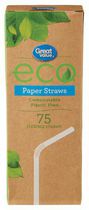 Pailles en papier compostables pliables Great Value exemptes de plastique