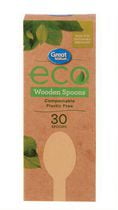 Cuillières en bois compostables Eco de Great Value
