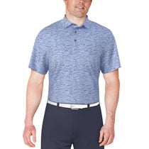 PGA Tour Men's Linear Conversational Print Short Sleeve Polo Shirt, PGAT Men's Polo