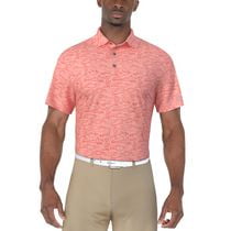 PGA TOUR Course Essentials Men's Linear Conversational Print Short Sleeve Polo Shirt, PGA TOUR Course Essentials Men's Polo