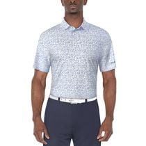 PGA Tour Men's Abstract Flowers Print Short Sleeve Polo Shirt, PGAT Men's Polo