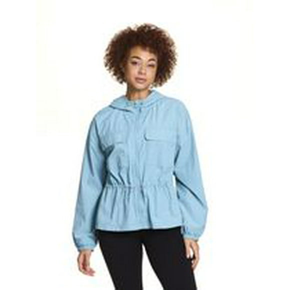 Reebok Women’s Reflex Woven Full-Zip Jacket with Pockets and Adjustable Waist