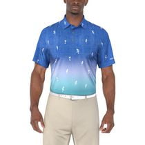PGA TOUR Course Essentials Men's Tropical Gradient Print Short Sleeve Polo Shirt