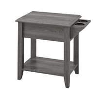 Telephone Stand with Storage Drawer and Cupholders, Grey