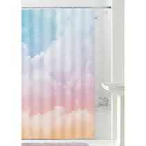 Rideau ou doublure de rideau de douche en PEVA motif nuages arc-en-ciel