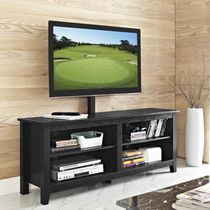 Manor Park Console de télévision en bois avec montage en noir - Plusieurs couleurs possible